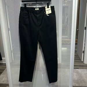 L'AGENCE Milana Slouchy Stovepipe Jeans in Noir Black